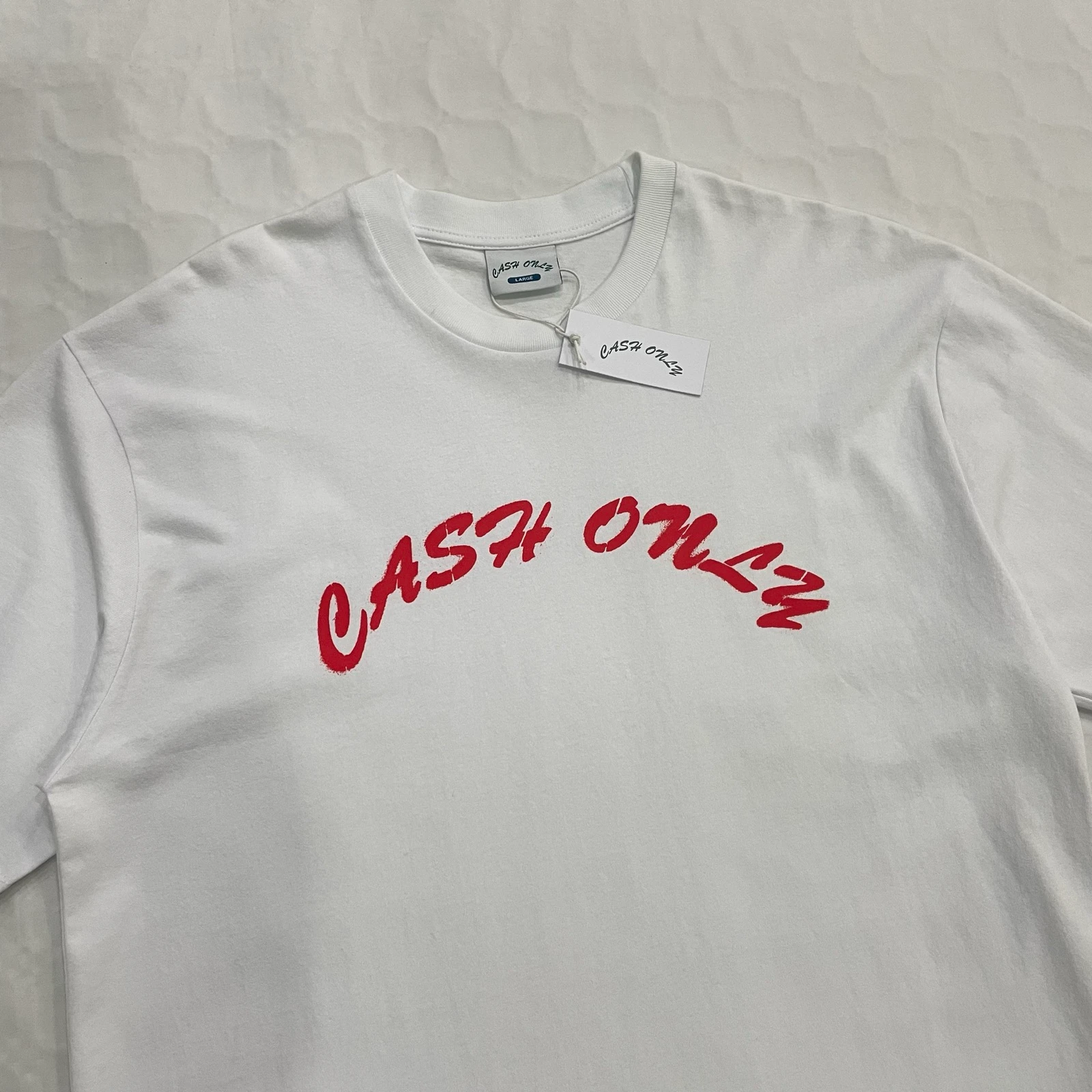 Camiseta Cash Only - Stencil Logo Tee (White)